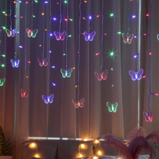 Schmetterlings-Lichterkette mit LED-Lichterkette, sanft und niedlich, zum Aufhängen in Kinderzimmern, an Wänden, Betten und Decken, dekorativ mit Fernbedienung und Dimmer