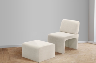 DOMO. collection Sessel 700017, Polstersessel mit Einschubhocker, rechteckig, gepolsterte Rückenlehne, Hocker im Sessel verstaubar, platzsparend, Polsterganitur, 54 x 70 x 82 (BxTxH), schwarz