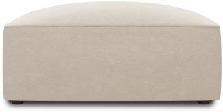 Micadoni Samtstoff Pouf Hocker Ruby | Bezug Beige | Beinfarbe Black Plastic