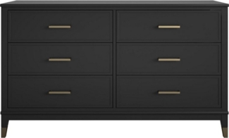 loft24 Kommode Westerleigh, Schubladenkommode, 6 Schubladen, Griffe in goldfarben, Breite 145 cm