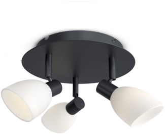 Herstal Cut Deckenleuchte 3-flammig rund schwarz G9