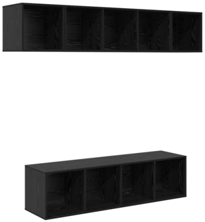 vidaXL TV-Schrank-Set 4 pcs Schwarz Eichen-Optik Holzwerkstoff 3393421