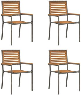 vidaXL Garten Stapelstühle 4 pcs Braun und Grau 3403059