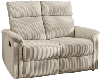 Sofa 2-Sitz Jana / Juist 2 , Polyester, Stoff , Beige, Grau , 127 x 100 x 93 cm