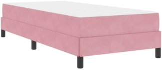 vidaXL Boxspringbett mit Matratze mit Matratze Rosa 80 x 220 cm Samt 3398772
