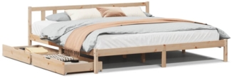vidaXL Massivholzbett ohne Matratze 180x200 Kiefernholz 3301481