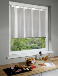 Neusser Collection Schlaufenpanneau Fernanda weiß-anthrazit, 75x140 cm