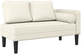 vidaXL Chaiselongue mit Kissen Creme Samt