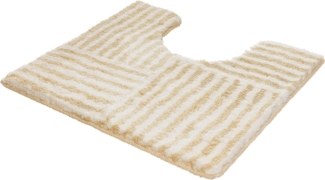 Kleine Wolke Badematte Chelsea, Höhe 20 mm, rutschhemmend beschichtet, fußbodenheizungsgeeignet, Polyester, rechteckig, WC-Vorleger mit Ausschnitt, Badteppich, modernes Design, gestreift