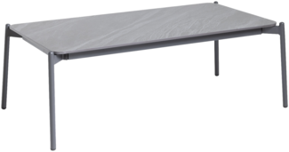 7013 Couchtisch 45x125, Platte Sintered Stone anthrazit, Gestell Aluminium anthrazit