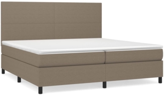 vidaXL Boxspringbett mit Matratze Taupe 200x200 cm Stoff, Härtegrad: H2 [3141645]