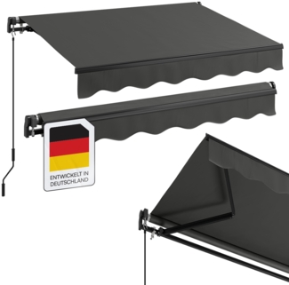 STEELSØN 'Kestria' Gelenkarmmarkise, 200x150 cm, anthrazit, wetterfest und blickdicht, Markise mit mit Aluminium-Kassette und Wandhalterung
