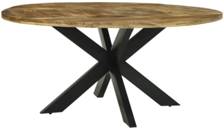 vidaXL Esstisch 160 x 160 x 76 cm Raues Mango-Massivholz 358879