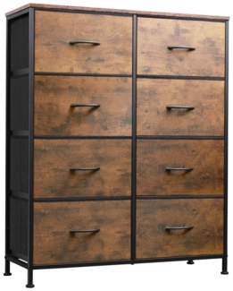 WLIVE Kommode mit 8 Schubladen, Schubladenkommode aus Holz und Metall (30 x 80,5 x 98 cm Kommode Schlafzimmer Wohnzimmer Flur), Schmaler Schrank mit viel Stauraum, Modern & Stabil