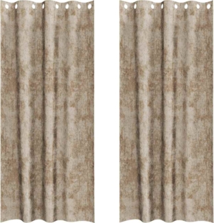 vidaXL Vorhang mit Vorhängen 2 pcs Champagner 225 x 140 cm Samt 4107675