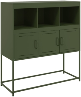 vidaXL Sideboard Olivgrün 100,5x39x107 cm Stahl 846594