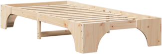 vidaXL Natürlicher Bettrahmen Naturholz Massivholz Kiefer 75 x 190 cm 872971