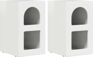 vidaXL Nachttisch 2 pcs Hochglanz Weiß 29,5 x 33,5 x 50 cm 891233
