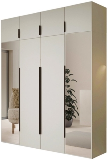Compleo Drehtürenschrank Kleiderschrank mit Aufsatz, Hochschrank, Spiegelschrank STELLS
