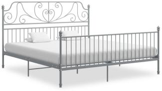 vidaXL Bettgestell Grau Metall und Sperrholz 200x200 cm [324861]