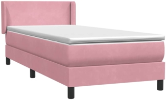vidaXL Boxspringbett mit Matratze Rosa 90x220 cm Samt 3317978