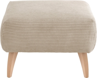 INOSIGN Polsterhocker Colori, Holzfußfarbe wählbar, verschiedene Stoffe, hochwertige Stoffqualität