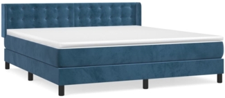 vidaXL Boxspringbett mit Matratze Dunkelblau 160x200 cm Samt 3131211