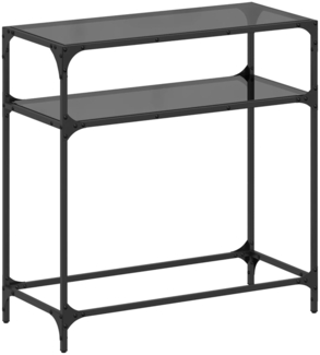 vidaXL Konsolentisch mit Glasplatte Schwarz 80x35x81 cm Stahl 846025
