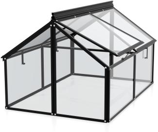 Vitavia Frühbeet Gaia Jumbo 3mm ESG Glas BxTxH 83x120x72/38cm Alu schwarz