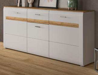 Sideboard Darell in grau und Eiche 150 cm