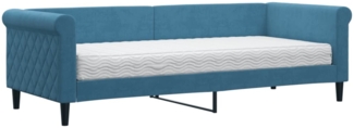 vidaXL Tagesbett mit Matratze Blau 80x200 cm Samt 3197739