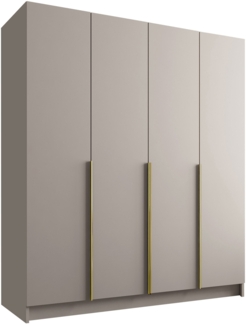 Mirjan24 'Salkor' Drehtürenschrank mit 4 Türen, Laminatplatte, 215 x 58 x 200 cm, Cashmere / Gold, ohne Spiegel