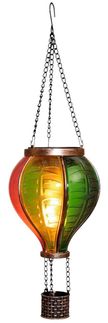 Coen Bakker LED Solarleuchte Hot Air Balloon, LED, amberfarben, Hängeleuchte Heißluftballon bunt 12 LED 11x20 cm
