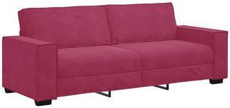 vidaXL 3-Sitzer-Sofa Weinrot 220x78x84 cm Samt 4105034