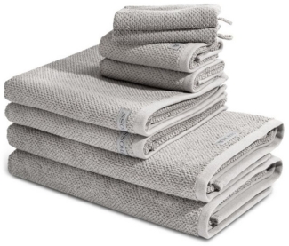 Ross Selection 8 tlg. Frottier-Set - 2 X Handtuch (50 X 100cm), 2 X Duschtuch (70 X 140cm), 2 X Gästetuch (30 X 50cm), 2 X Waschhandschuh (16 X 22cm) - 540 g/m2 - Kiesel