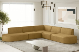 Ecksofa Designersofa PALMA Stoff Scala Senfgelb Seite Universal
