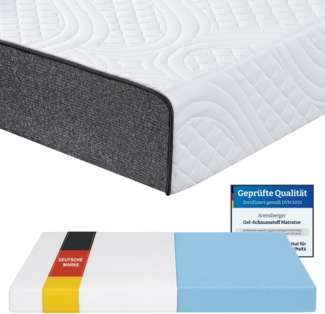 ARENSBERGER ANNA, Gelschaum Matratze 90x200 cm – 13 cm NANOCELL® Gel-Schaum – H3 Härtegrad – Atmungsaktiv – Abnehmbarer Bezug 240g/m²