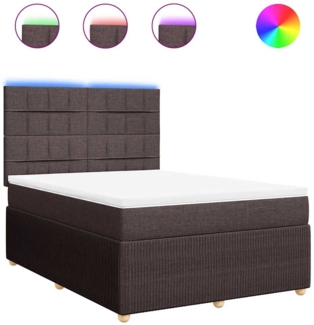 vidaXL Boxspringbett mit Matratze Dunkelbraun 160x200 cm Stoff 3294410