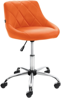 CLP Arbeitshocker Lazio drehbar mit Chromgestell,orange Kunstleder