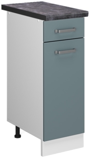 Küchenunterschrank R-Line Blau-Grau 30 cm , AP Anthrazit Vicco