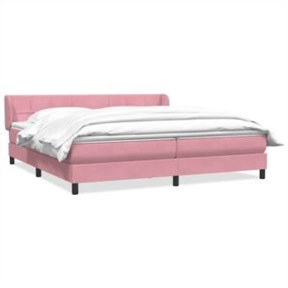 vidaXL Boxspringbett mit Matratzen Rosa 180x220 cm Samt 3317582