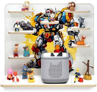 stadtecken Kinderregal groß, geeignet für Toniebox 2 und ca. 50 Tonies, Packung, Perfekte Aufbewahrung im Kinderzimmer