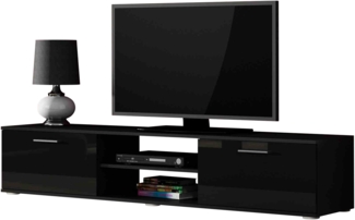 TV-Lowboard Soho S03 (Farbe: Schwarz / Schwarz Hochglanz)