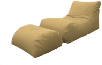 Dmora Pouf Alton, Mehrzwecksessel, Sitzsack, Hockerhocker, Made in Italy, 120x80 h60 cm, Beige