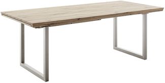 Kulissen-Esstisch >BROOKLYN< ausziehbar, Wildeiche geölt / Edelstahl - 180/280x73x100 (BxHxT)