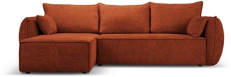 Micadoni Ecksofa Kaelle 4-Sitzer mit Schlaffunktion Chenille Terrakotta Links
