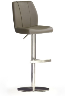 Barstuhl Naomi II - Leder Cappuccino - Edelstahl