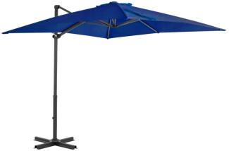 vidaXL Ampelschirm mit Aluminium-Mast 250x250 cm Azurblau 46987