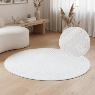 Tapiso Teppich HYGGE, rund, Höhe: 9 mm, Wohnzimmer, Schlafzimmer, pflegeleicht