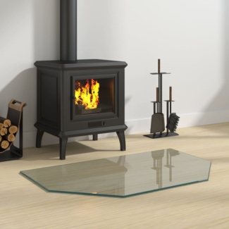 vidaXL Kaminofen Glasplatte Sechseck 80x50 cm 324133